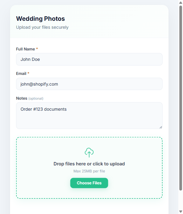 Pre-fill demo — fields auto-populated from URL, or hidden completely